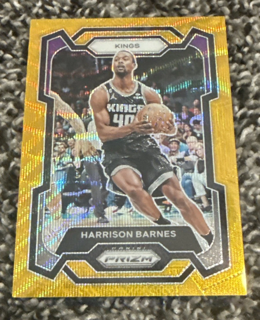 HARRISON BARNES 2023-24 Panini Prizm 4/10 Gold Wave SACRAMENTO KINGS