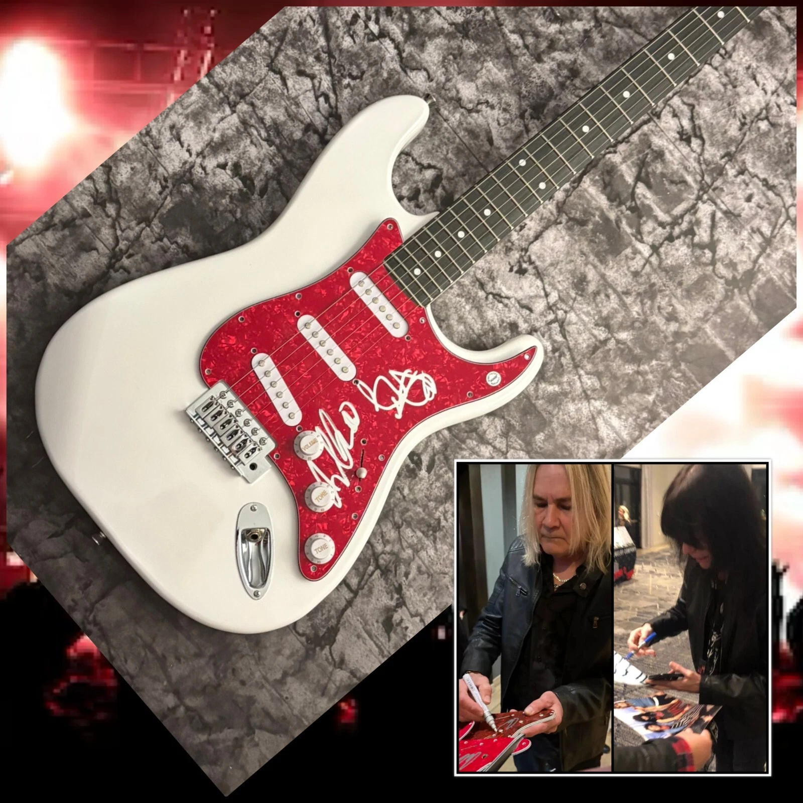 GFA Rudy Sarzo & Carlos Cavazo * QUIET RIOT * Signed Electric Guitar PROOF COA