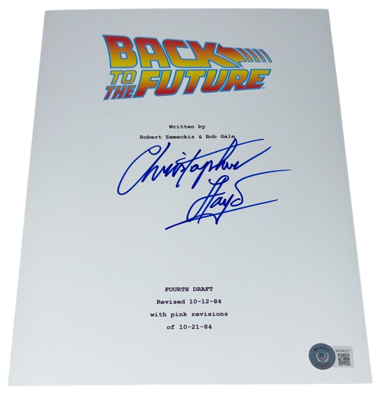 Christopher Lloyd Signed Autograph Back to The Future Script Screenplay Beckett