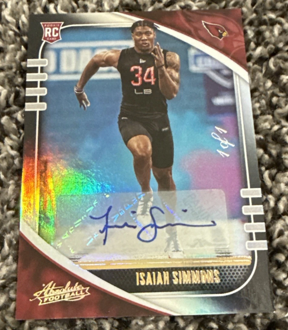 2020 Panini Absolute ISAIAH SIMMONS 1/1 Black Spectrum AUTO SSP AZ CARDINALS