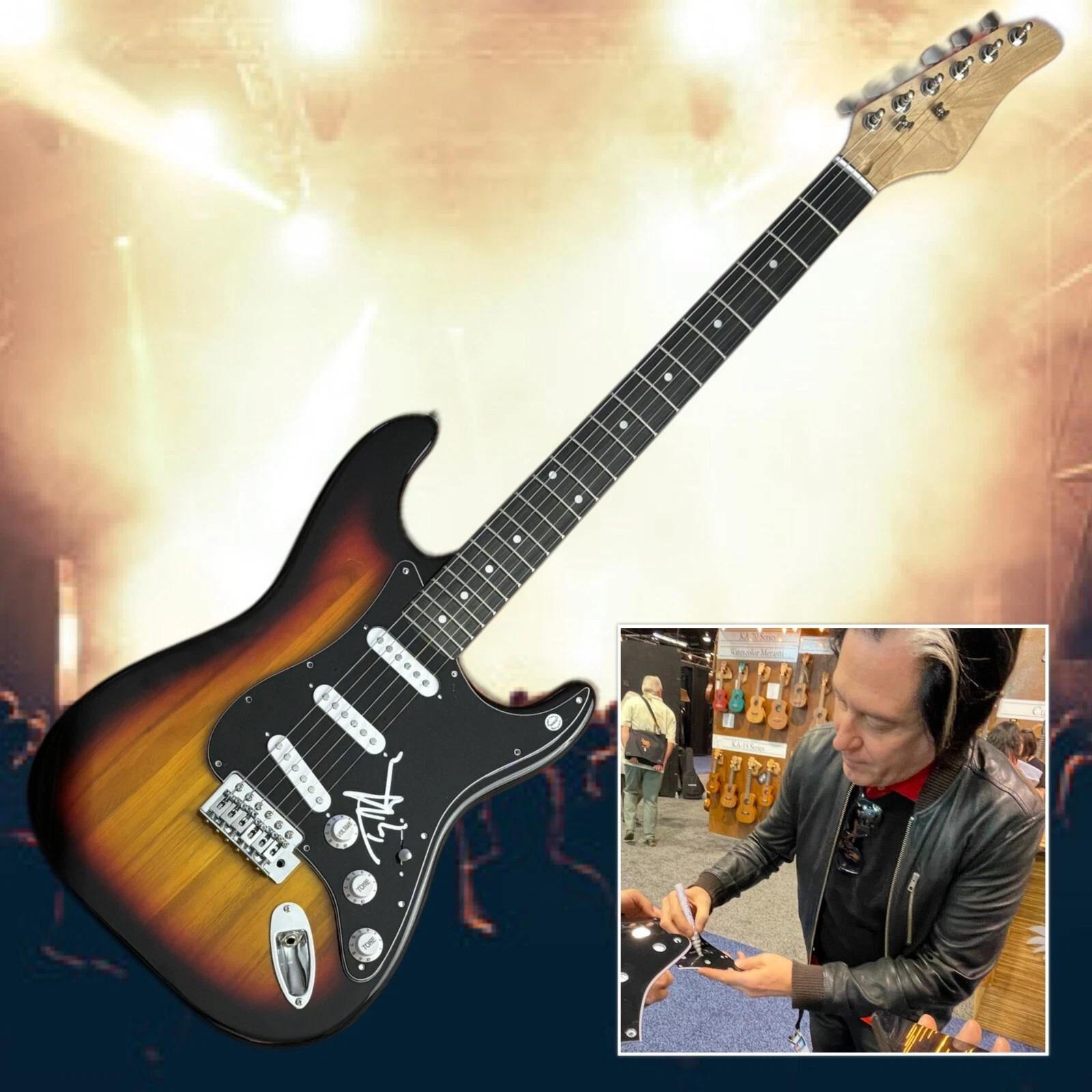 GFA Queens of the Stone Age * TROY VAN LEEUWEN * Signed Electric Guitar COA