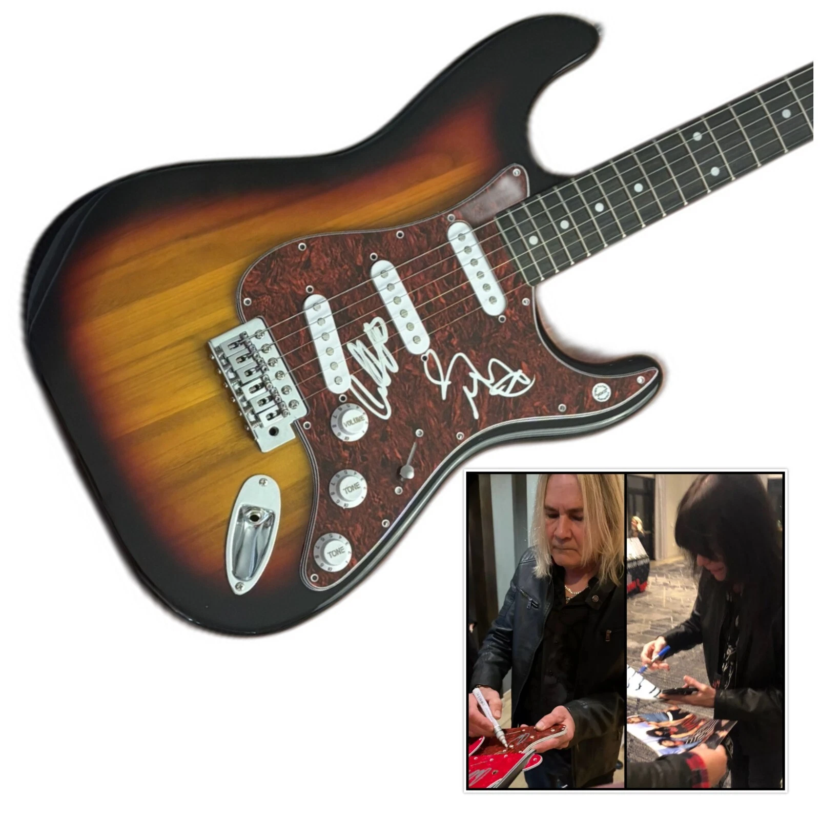 GFA Rudy Sarzo & Carlos Cavazo * QUIET RIOT * Signed Electric Guitar PROOF COA