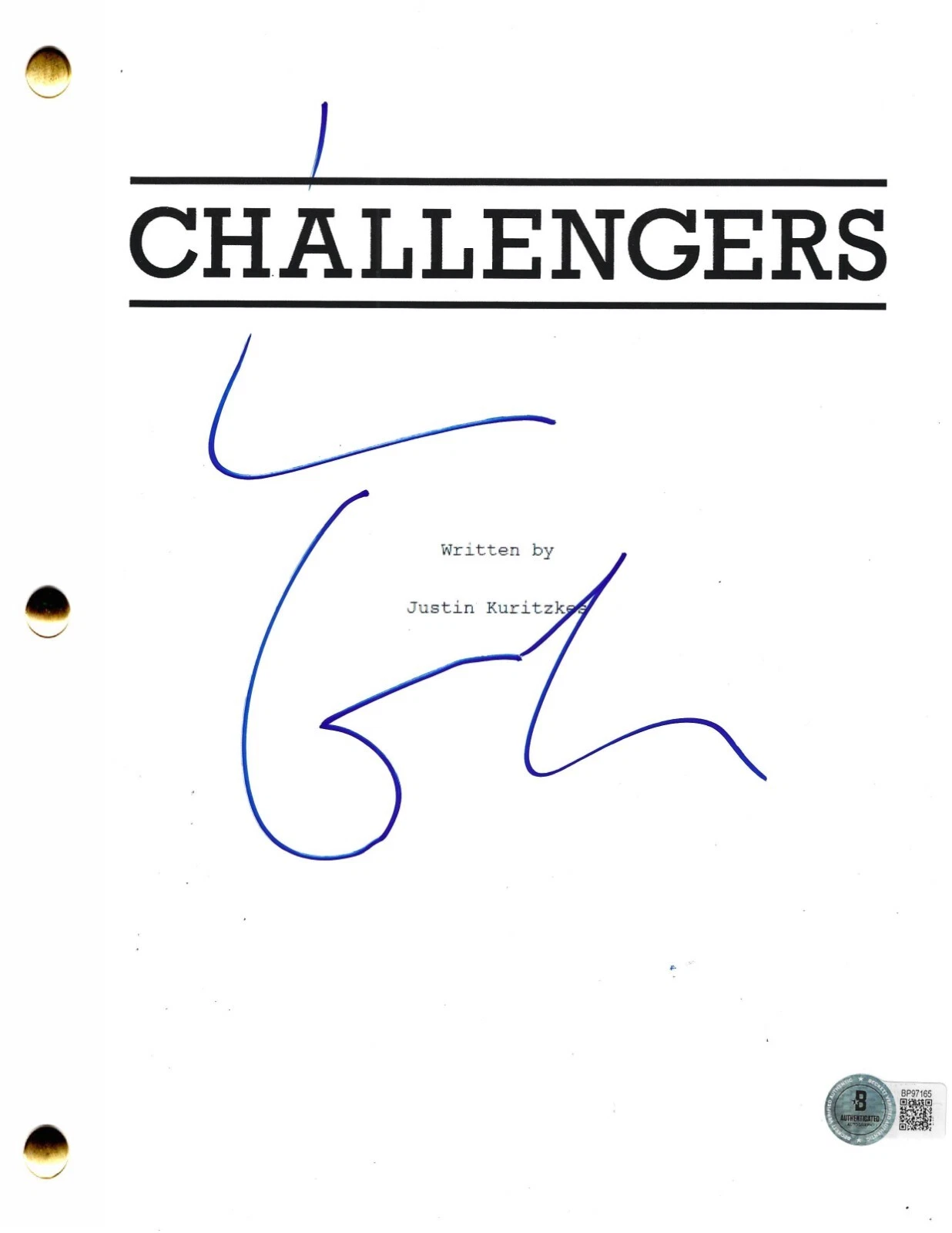 Luca Guadagnino Signed Challengers Script Authentic Autograph Beckett