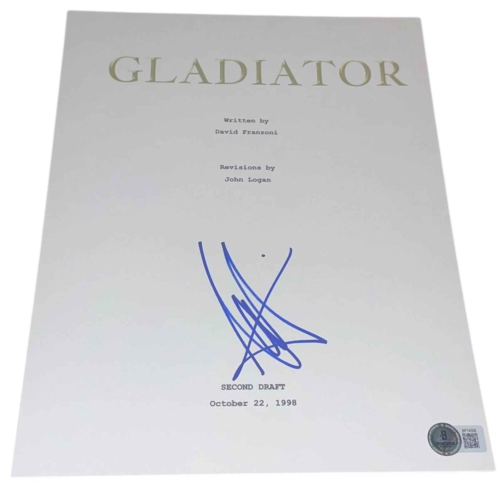 Connie Nielsen Signed Autograph Gladiator Full Movie Script Screenplay Beckett