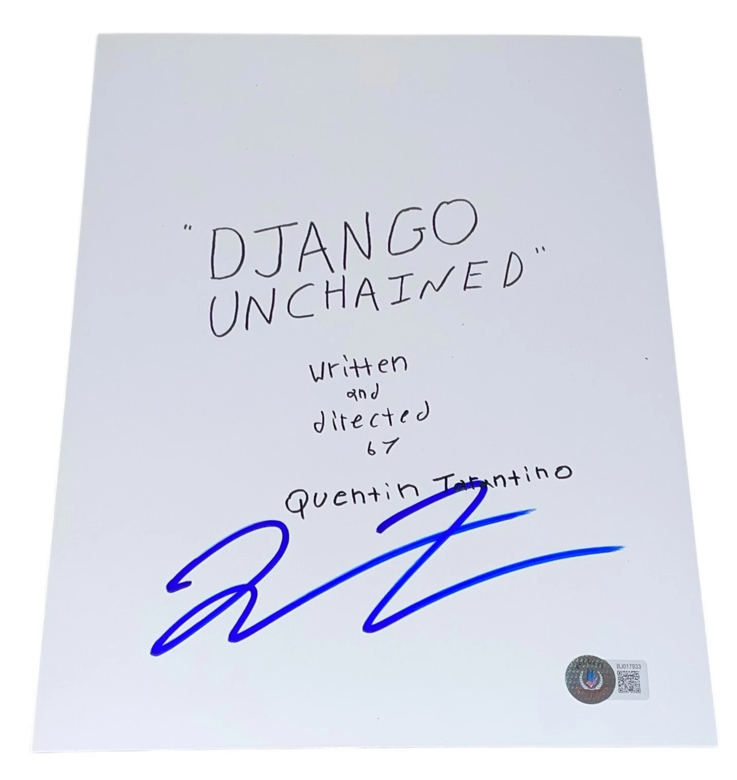 Quentin Tarantino Signed Autograph Django Unchained Script Screenplay Beckett NY