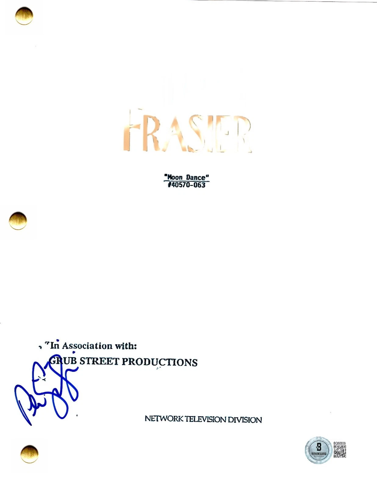 Peri Gilpin Signed Frasier Moon Dance Script Authentic Autograph Beckett