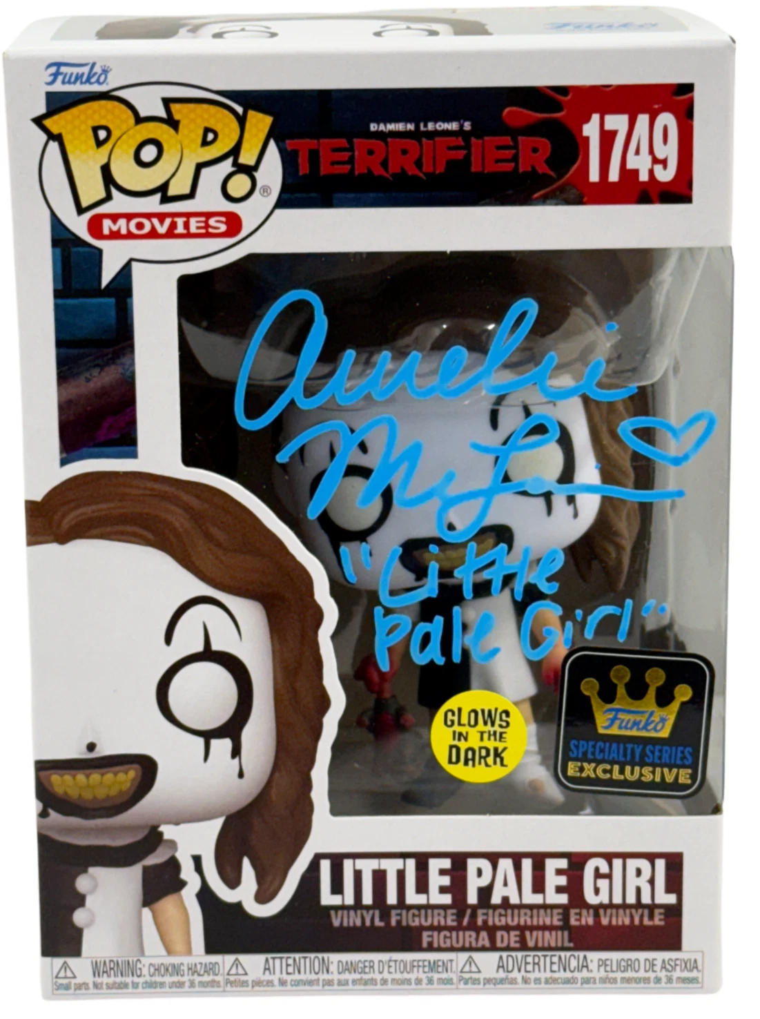 Amelie McLain Signed Little Pale Girl Exclusive Funko Terrifier Beckett Witness