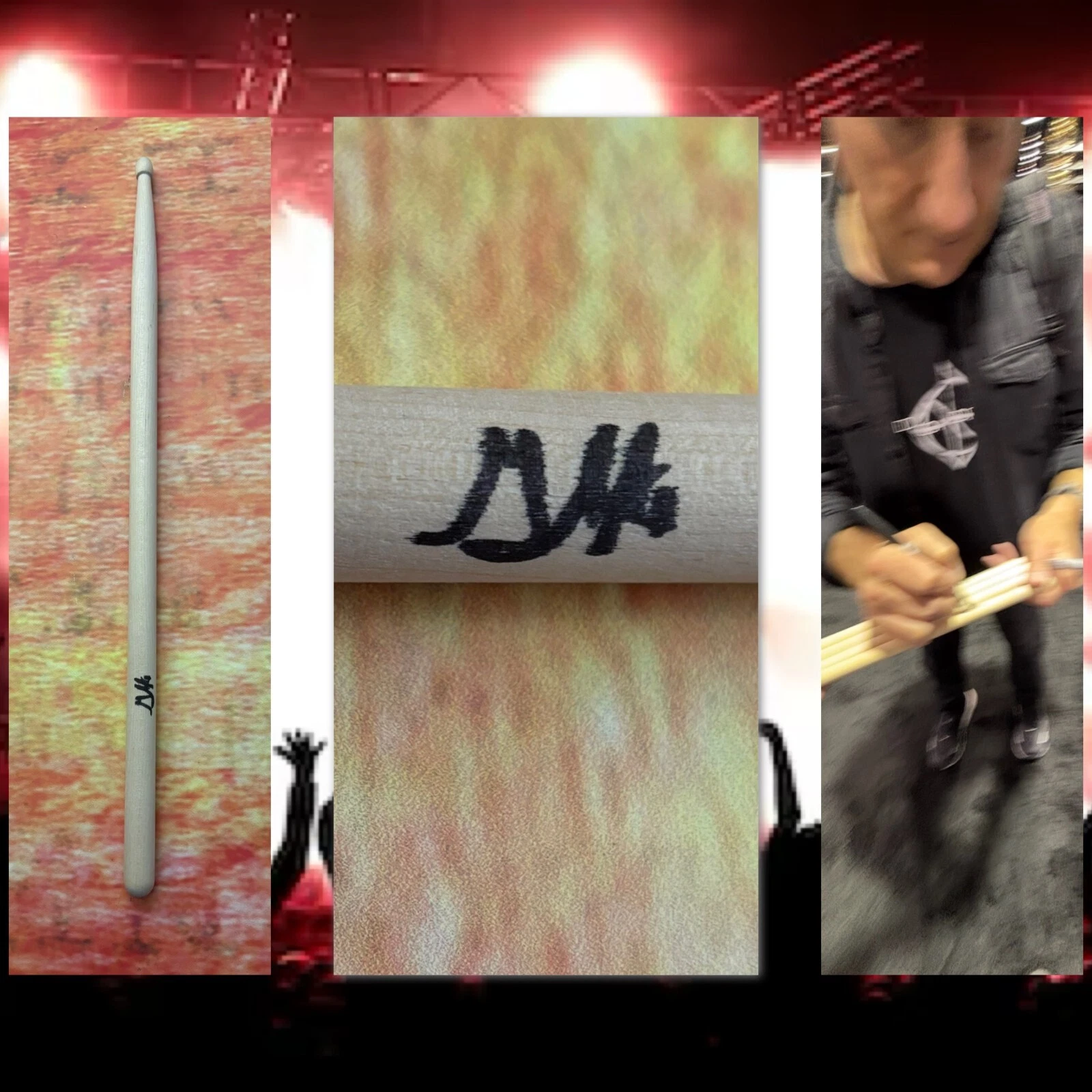 GFA David Lee Roth's Drummer * GREGG BISSONETTE * Signed Drumstick PROOF #1 COA