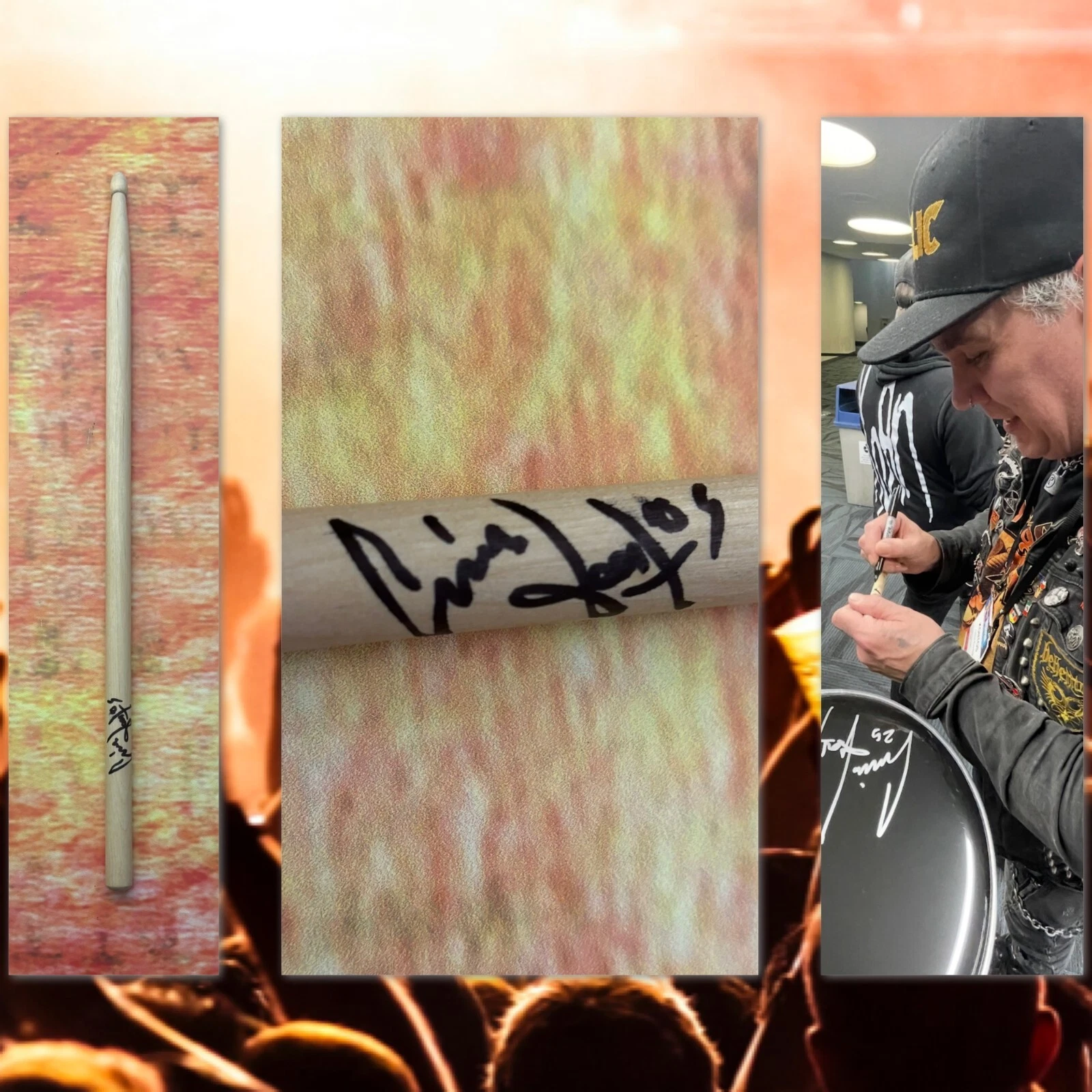 GFA MACHINE HEAD BAND DRUMMER * CHRIS KONTOS * SIGNED DRUMSTICK PROOF C2 COA COLLECTIBLE MEMORABILIA