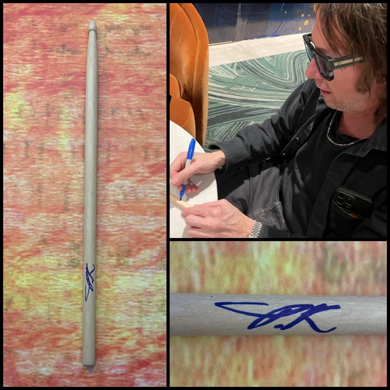 GFA THE RACONTEURS DRUMMER * PATRICK KEELER * SIGNED DRUMSTICK PROOF P2 COA COLLECTIBLE MEMORABILIA