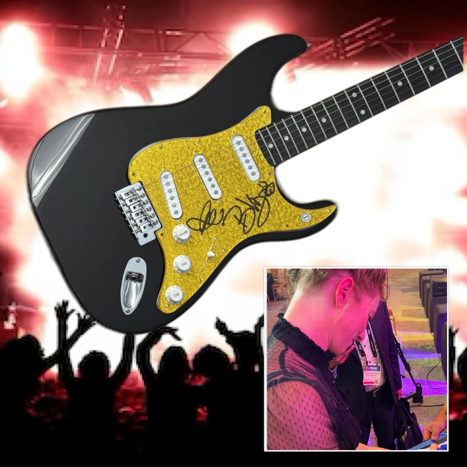 GFA Amanda Palmer & Brian V. * THE DRESDEN DOLLS * Signed Electric Guitar COA