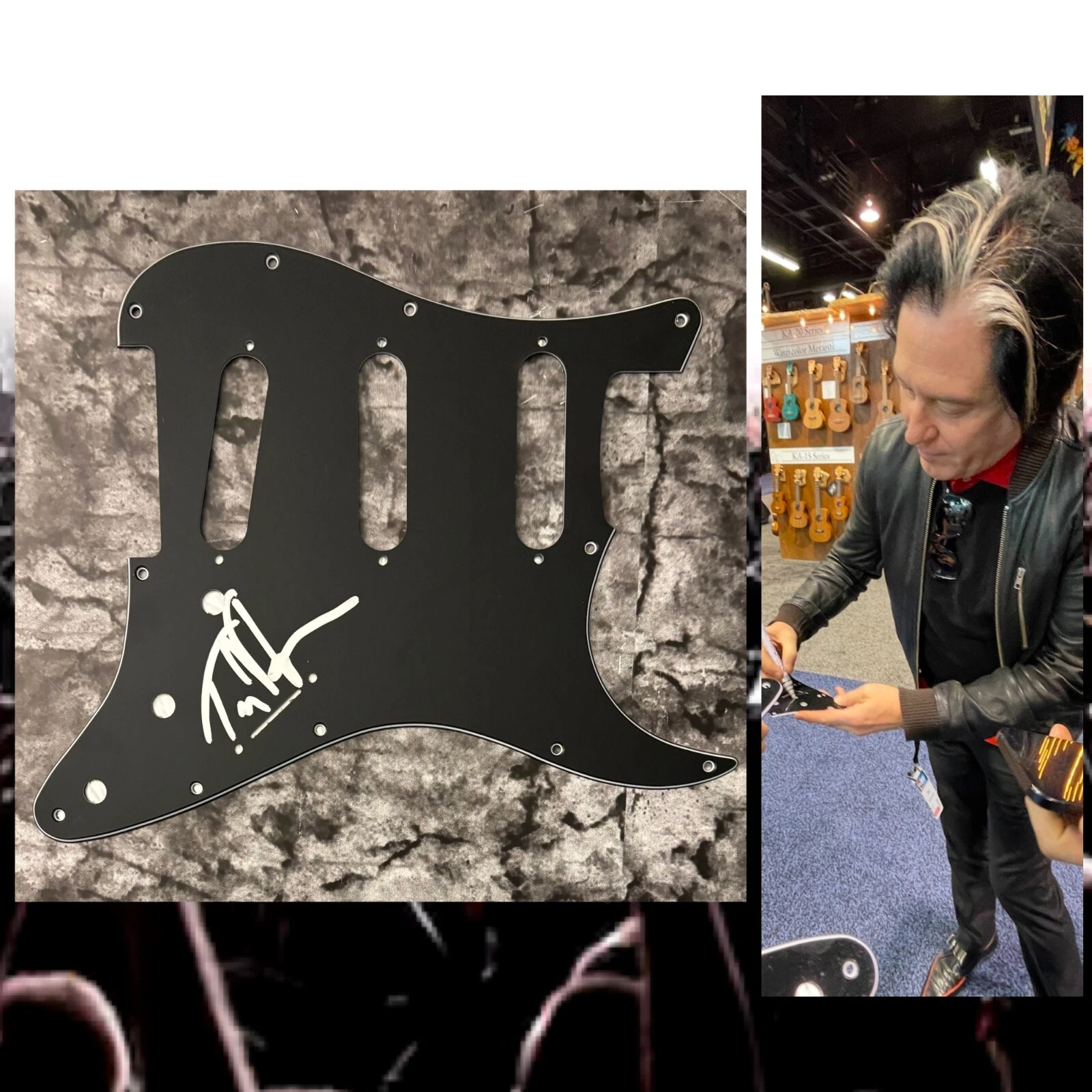 GFA Queens of the Stone Age * TROY VAN LEEUWEN * Signed Electric Pickguard COA