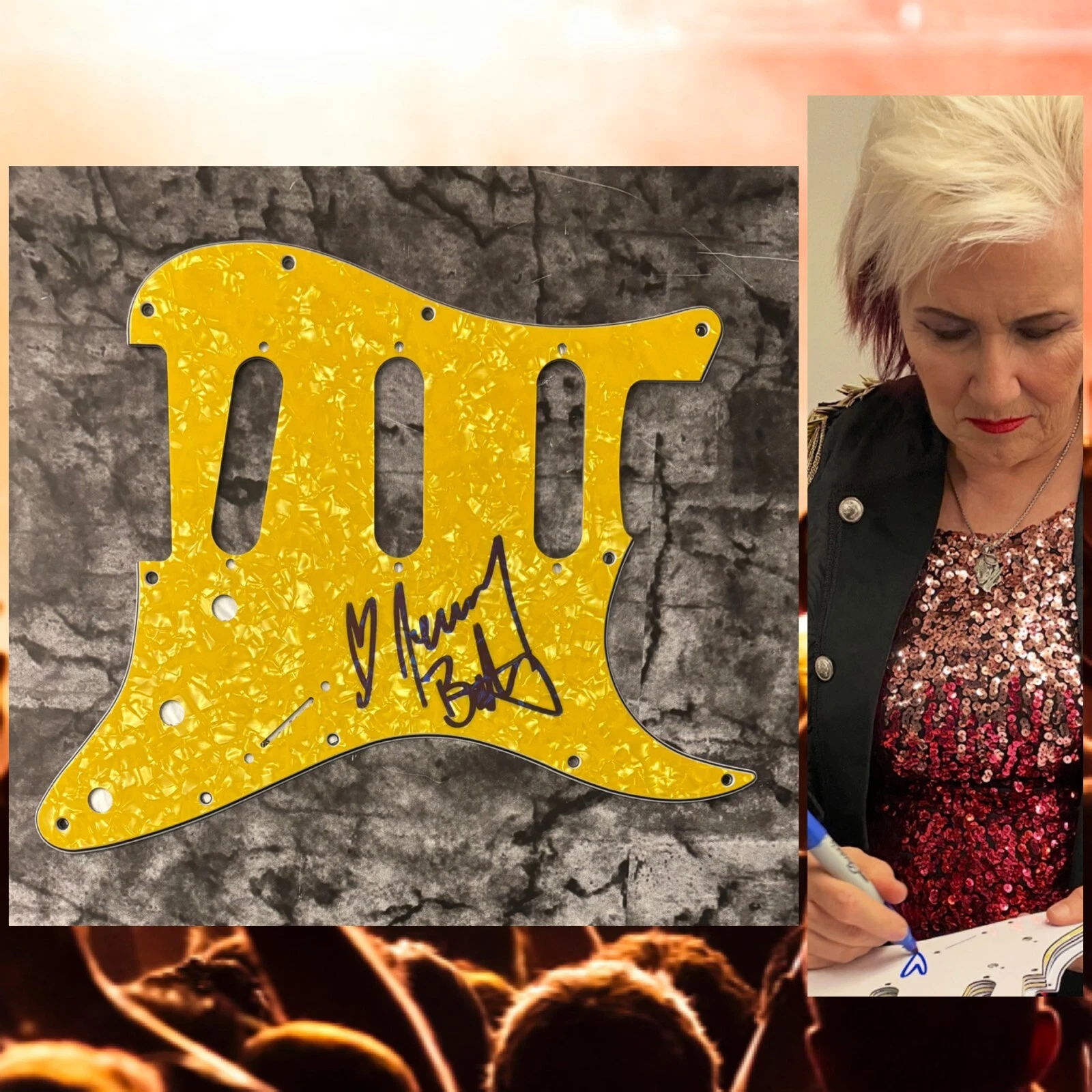 GFA Michael Jackson Guitarist * JENNIFER BATTEN * Signed Electric Pickguard COA