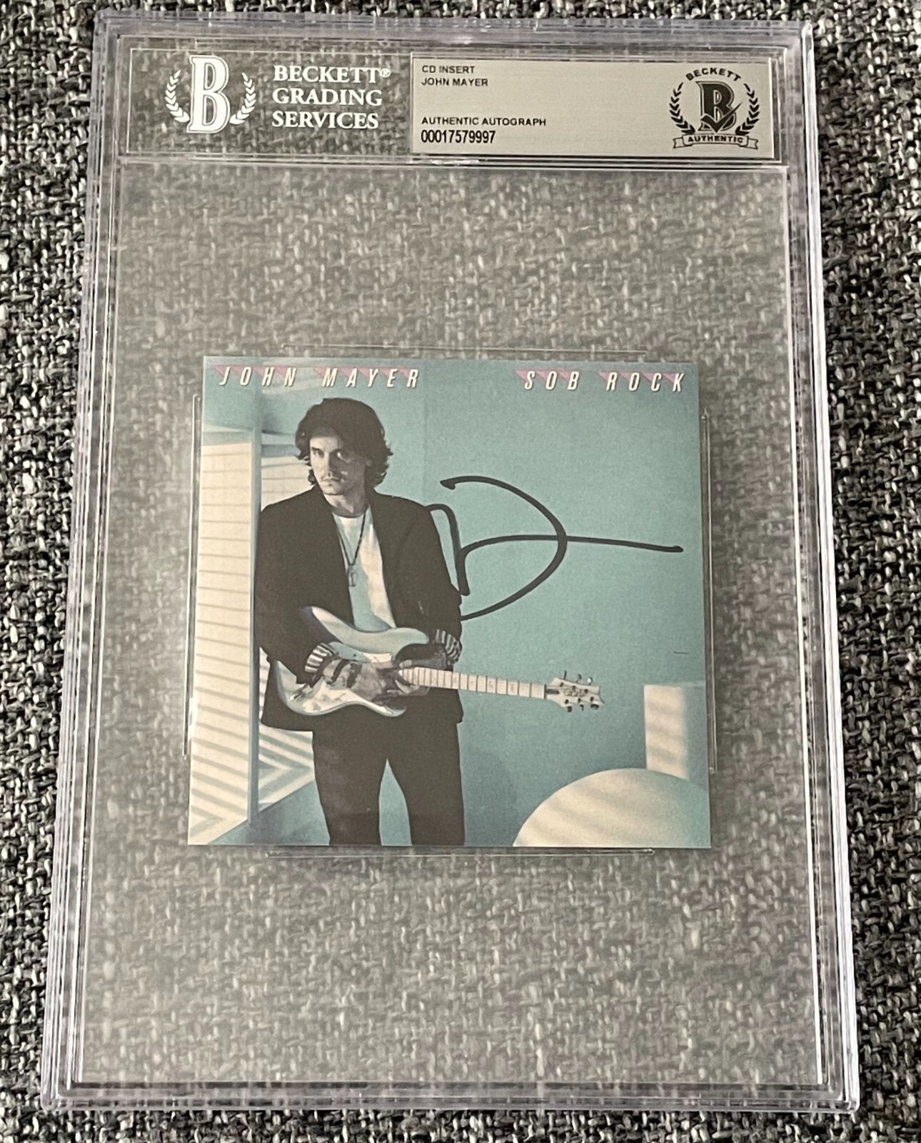 John Mayer Signed Autograph Sob Rock CD Insert Booklet Encapsulated BECKETT BAS