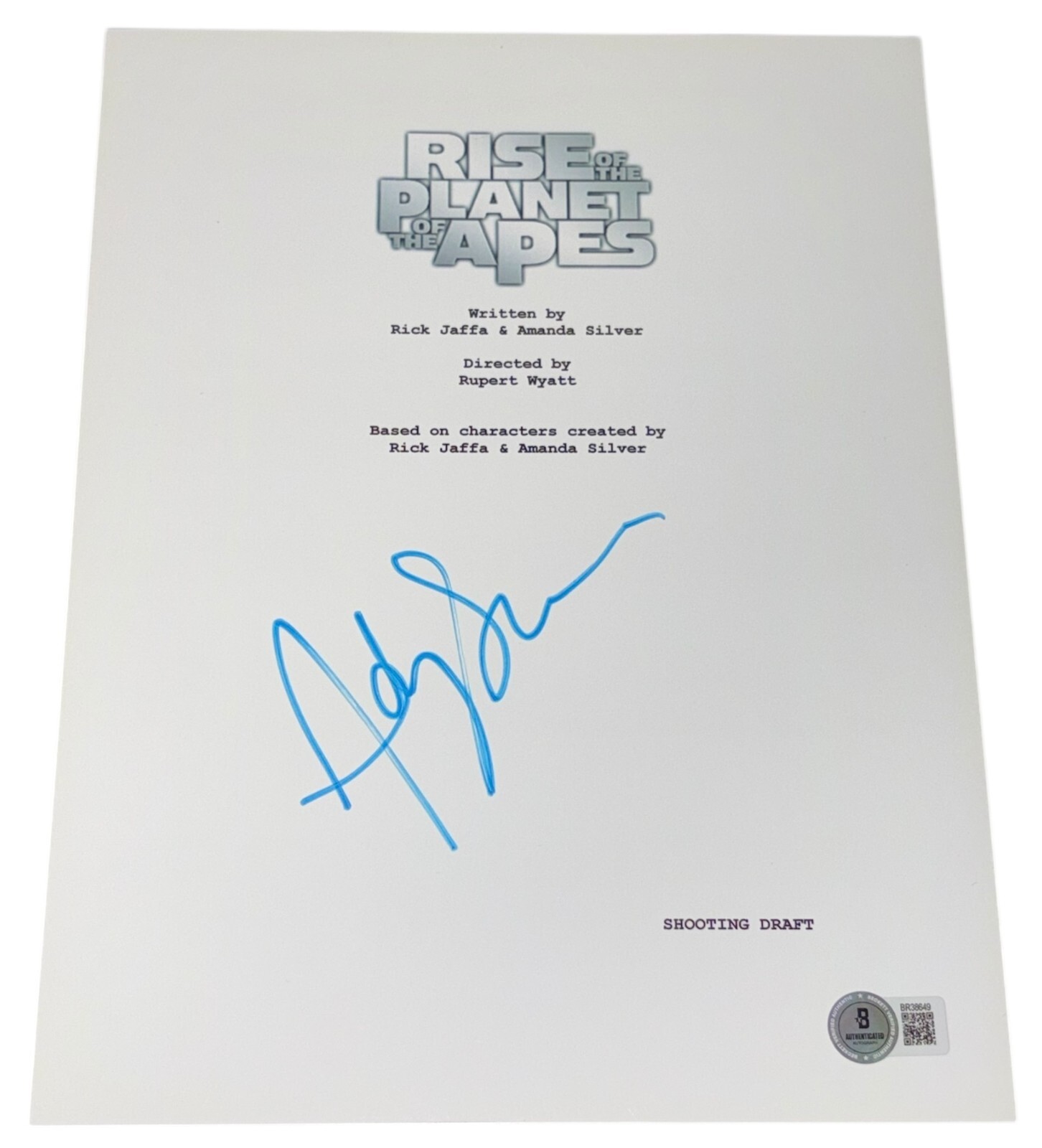 Andy Serkis Signed Autograph Rise of the Planet of the Apes Movie Script Beckett