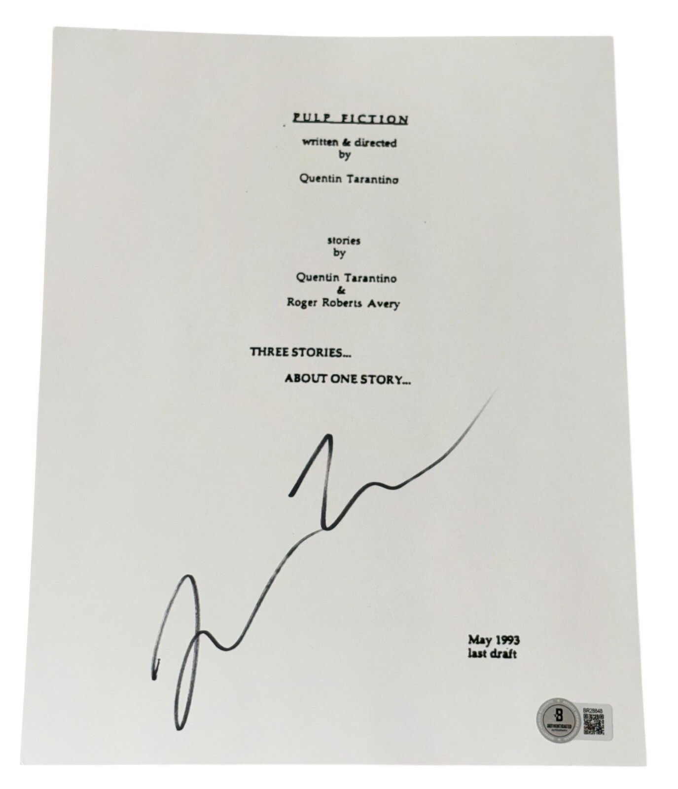 Quentin Tarantino Signed Autograph Pulp Fiction Script Screenplay Beckett BAS