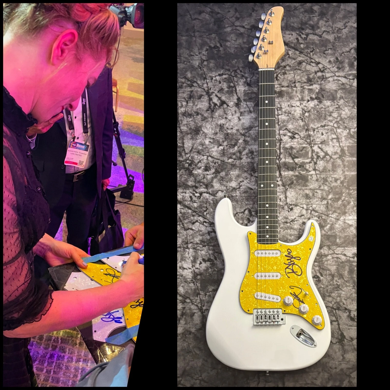 GFA Amanda Palmer & Brian V. * THE DRESDEN DOLLS * Signed Electric Guitar COA