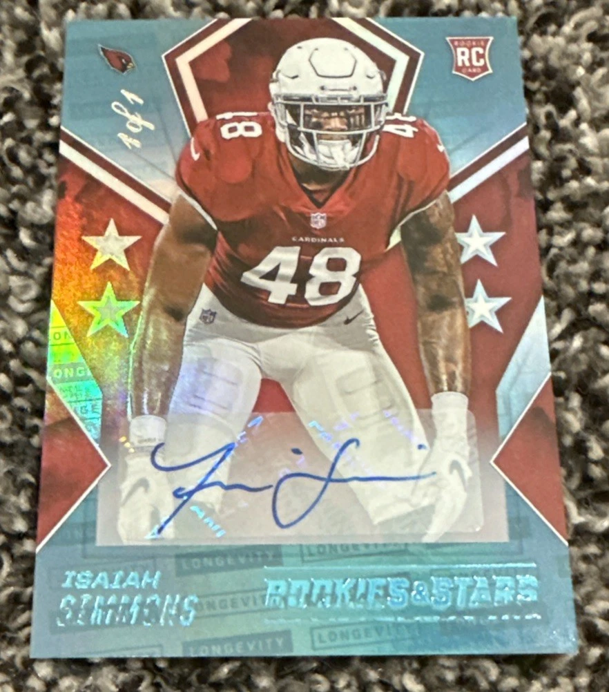 2020 Panini R & S Platinum #142 ISAIAH SIMMONS RC AUTO Rookie 1/1 AZ CARDINALS