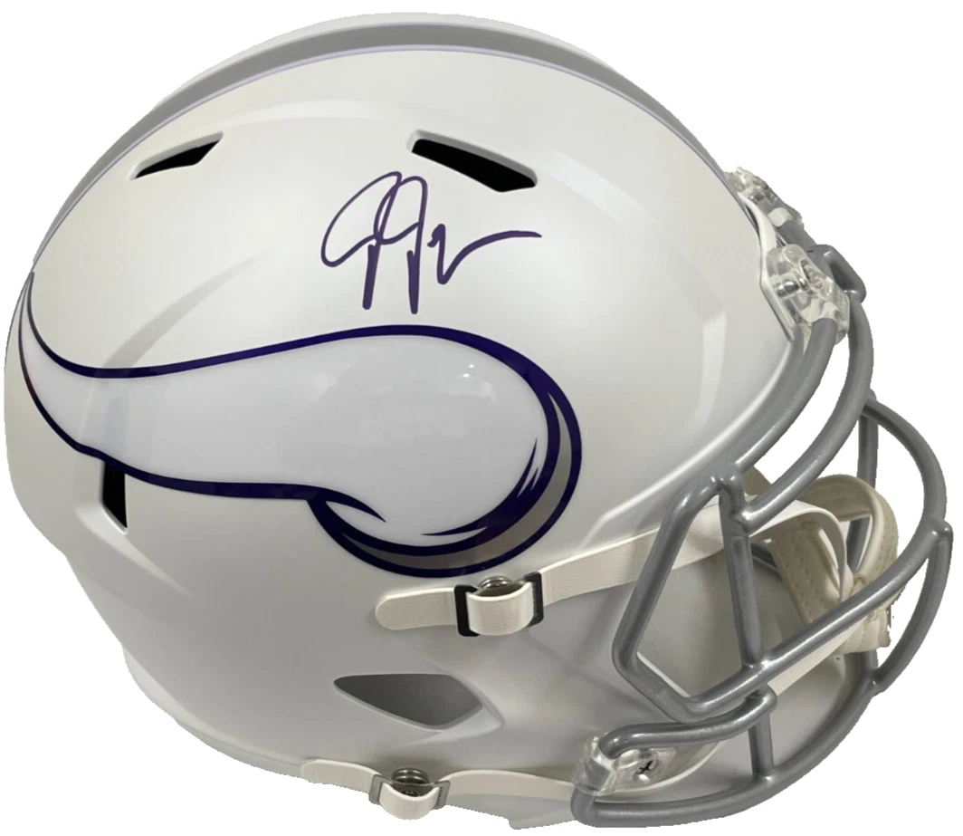 Justin Jefferson Minnesota Vikings Speed Replica Helmet 2024 Alternate Beckett