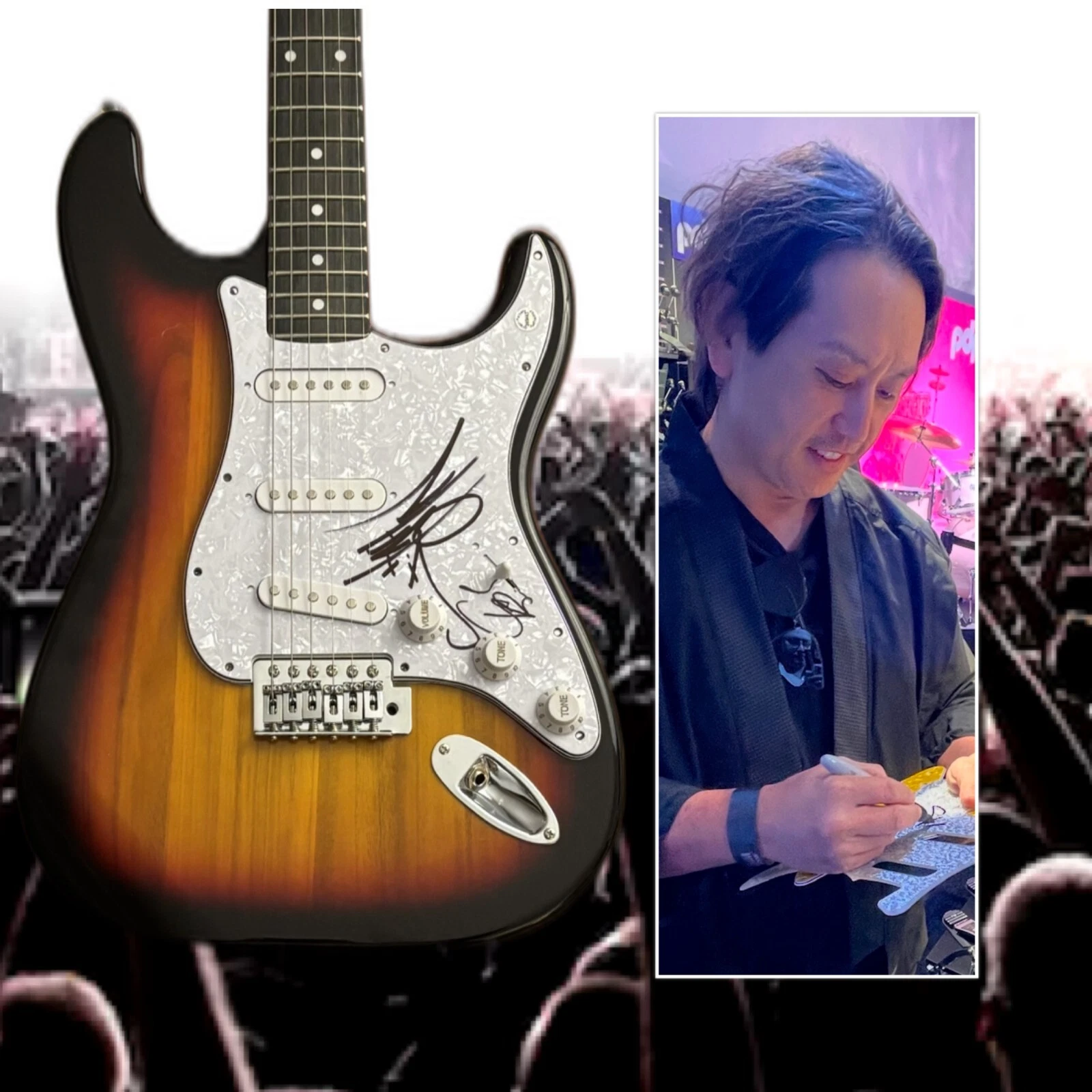 GFA Joe Hahn & Colin Brittian * LINKIN PARK * Band Signed Electric Guitar COA