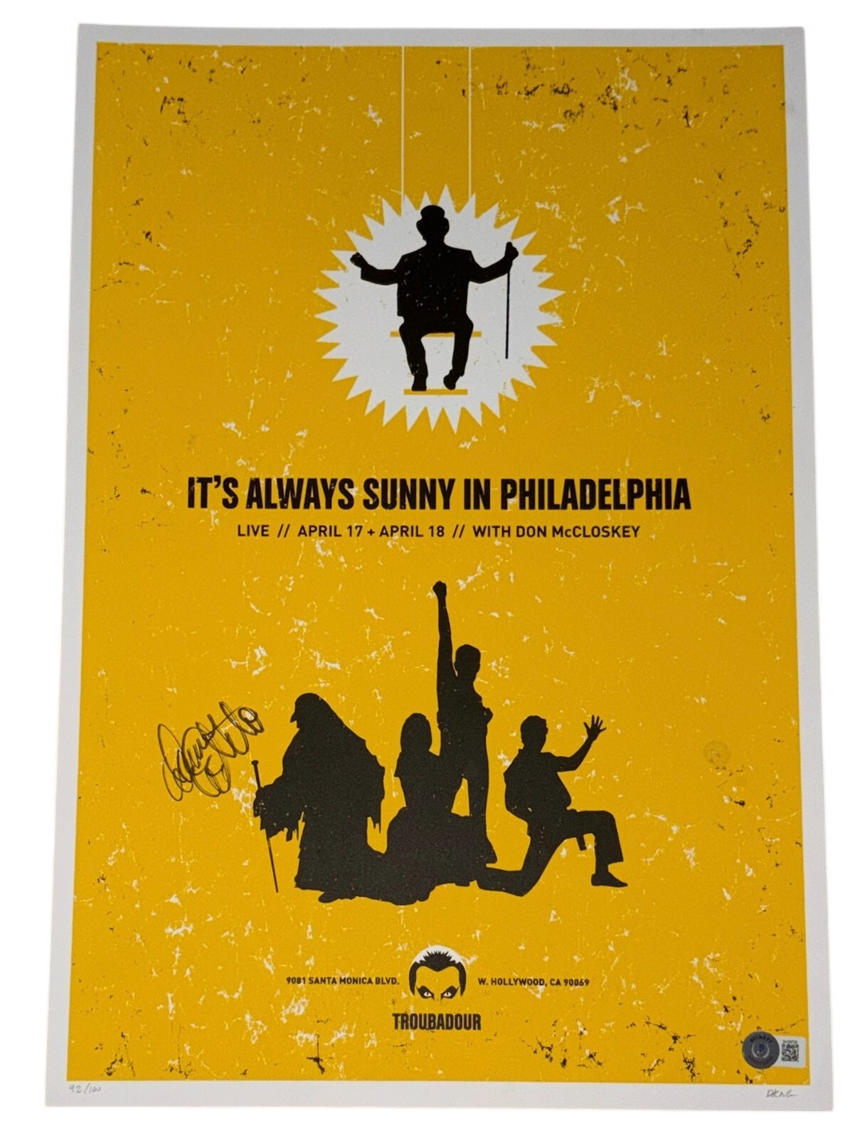 Danny DeVito Signed Autograph It's Always Sunny in Philadelphia Poster Beckett