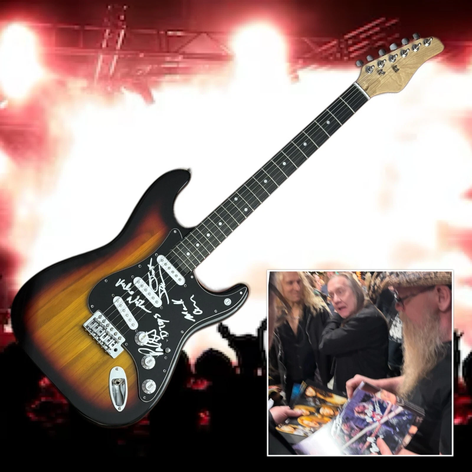 GFA Teas'n , Pleas'n Band * DANGEROUS TOYS * Signed Electric Guitar PROOF COA