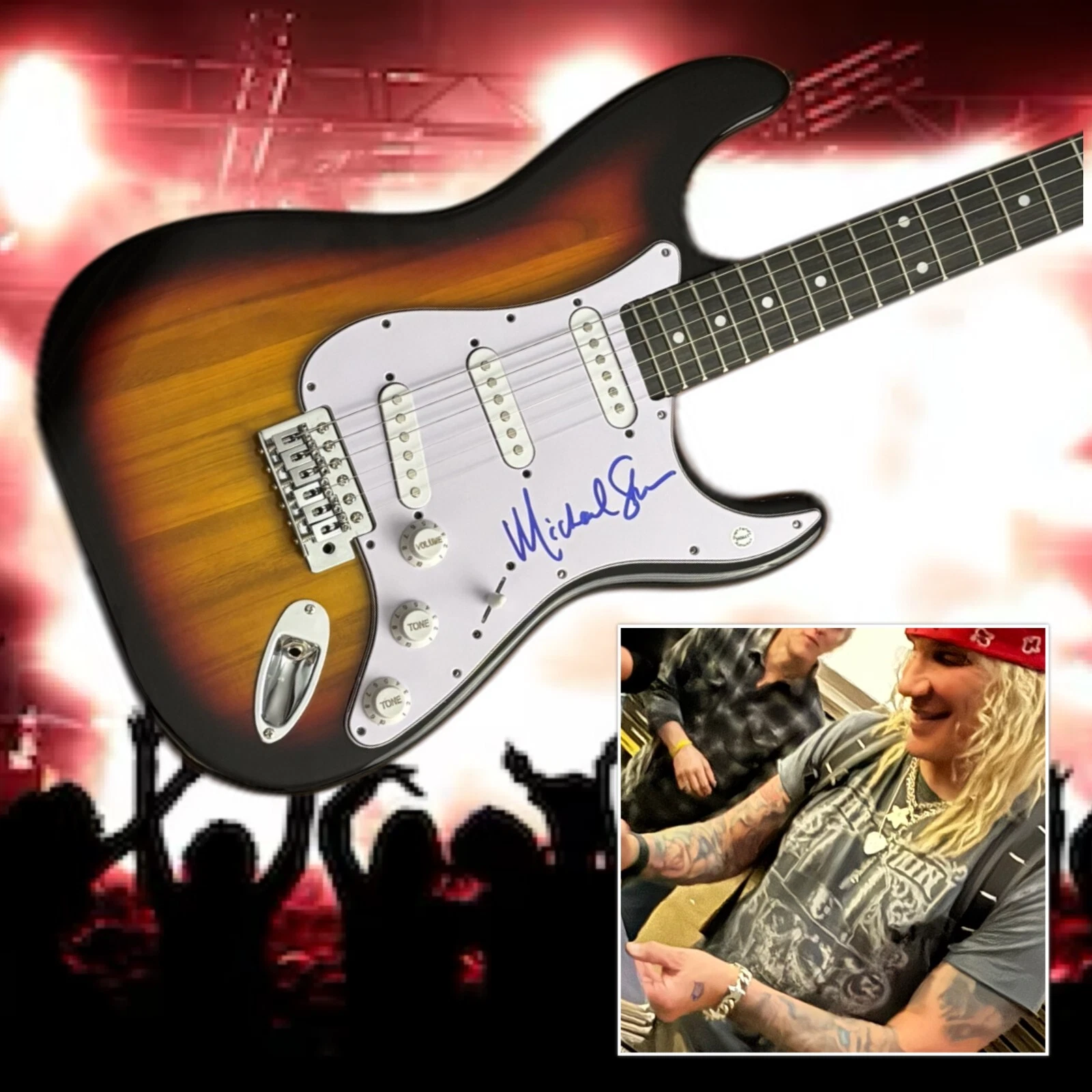 GFA Steel Panther Singer * MICHAEL STARR * Signed Electric Guitar PROOF COA