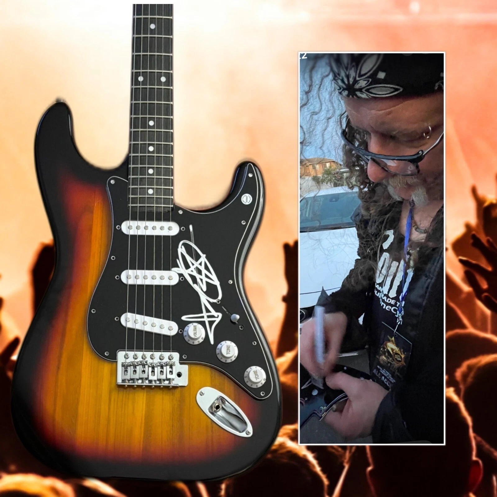 GFA White Zombie Drummer * IVAN de PRUME * Signed Electric Guitar PROOF COA