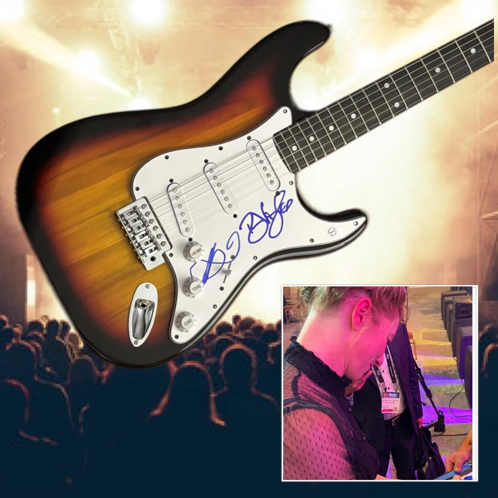 GFA Amanda Palmer & Brian V. * THE DRESDEN DOLLS * Signed Electric Guitar COA