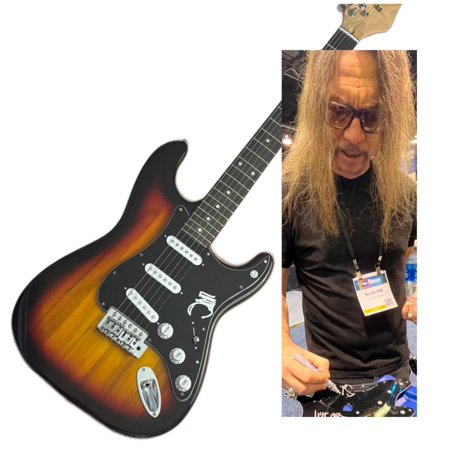 GFA Skid Row Guitarist * SCOTTI HILL * Signed Electric Guitar PROOF COA