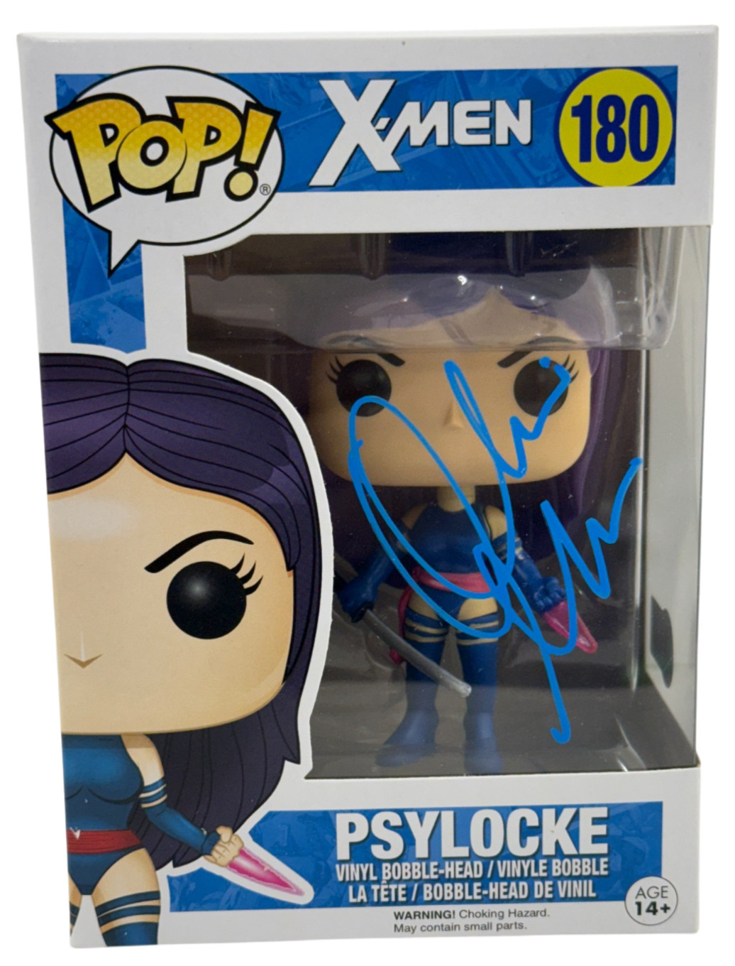 Olivia Munn Signed Psylocke Funko 180 X-Men Marvel Full Signature Auto Beckett