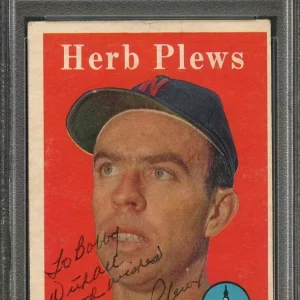 1958 Topps #109 Herb Plews Signed Card PSA Slabbed Auto Senators