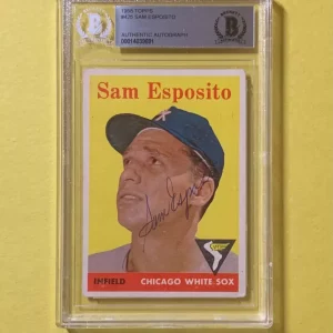 1958 TOPPS SAM ESPOSITO #425 AUTHENTIC AUTO BECKETT CERTIFIED
