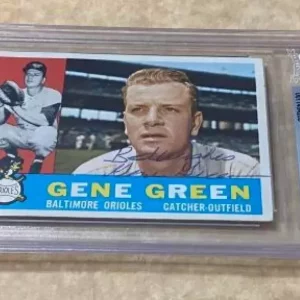 1960 TOPPS GENE GREEN #269 ORIOLES SIGNED CARD BECKETT AUTHENTIC AUTO VINTAGE