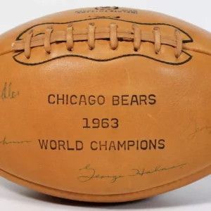 1963 Chicago Bears Super Bowl Champs Team Signed Vintage Football JSA COA