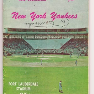 1963 NEW YORK YANKEES SPRING GUIDEBOOK PROGRAMS WITH 6 AUTOGRAPHS W/COA