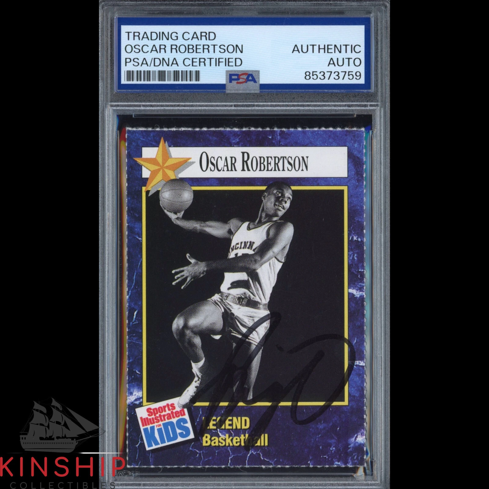 Oscar Robertson signed 1993 S.I. for Kids Card PSA DNA Slabbed HOF Auto C3610