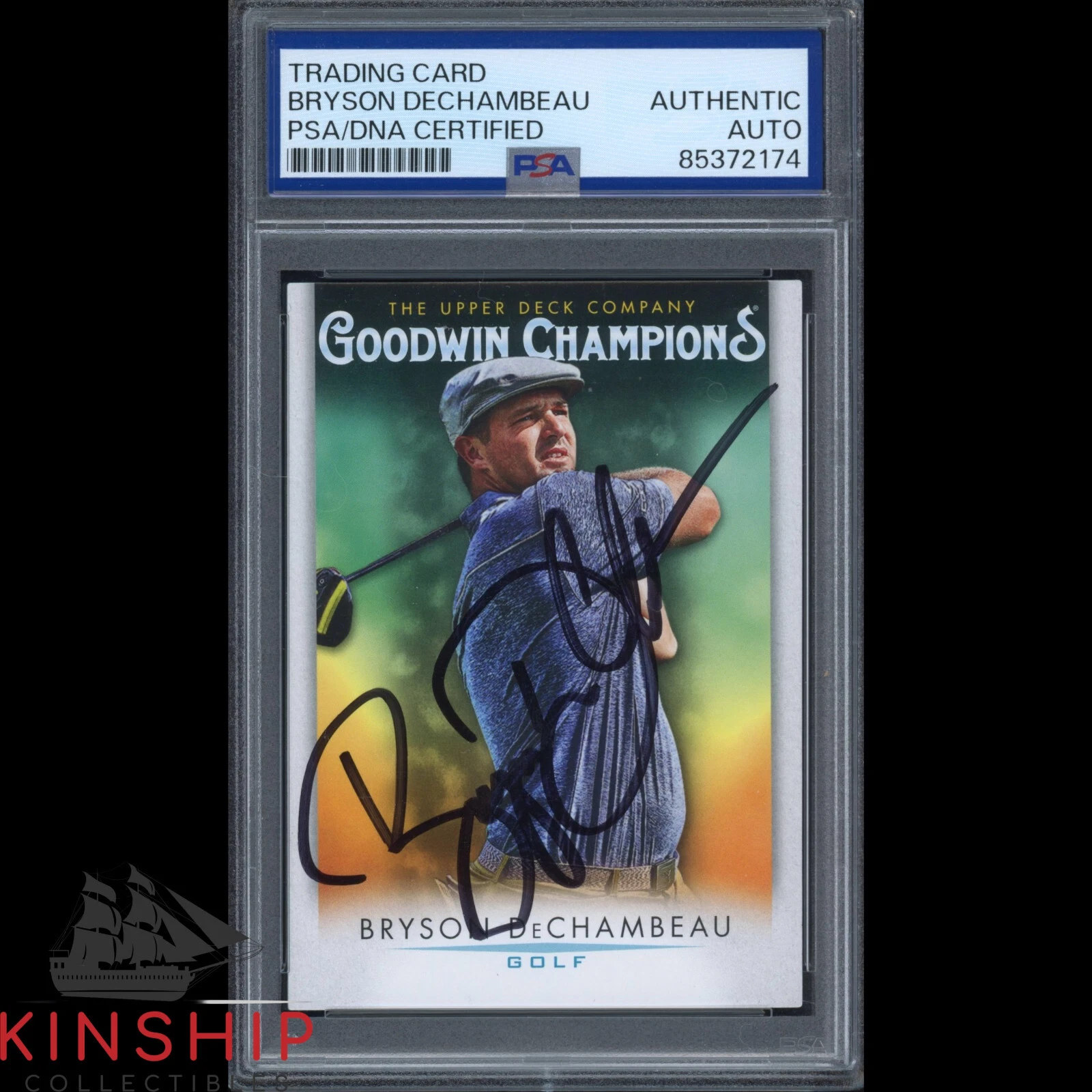Bryson DeChambeau signed Upper Deck Goodwin Card PSA DNA Slab Golf Auto C3550