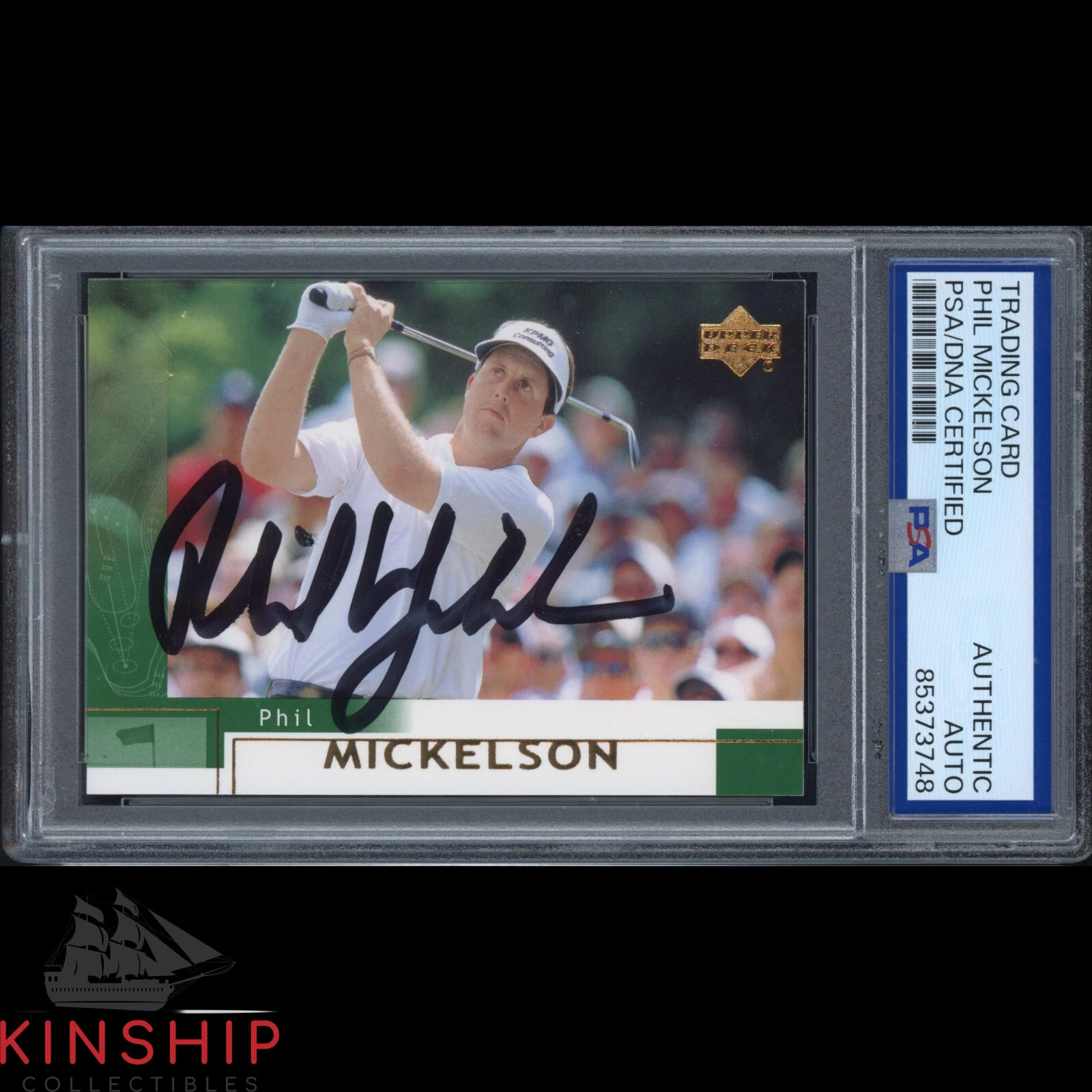 Phil Mickelson signed 2002 Upper Deck Rookie Card PSA DNA Masters Auto C3554