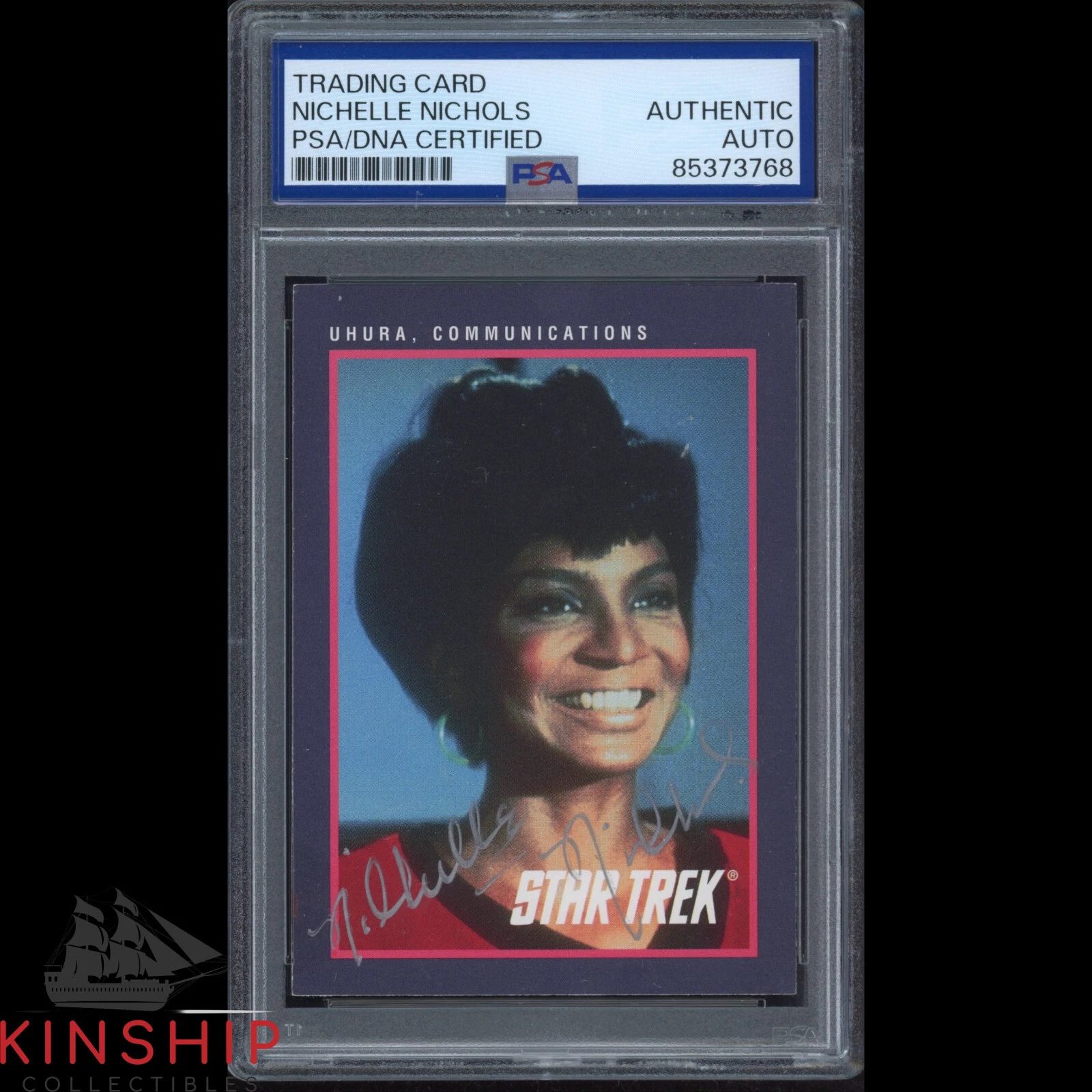 Nichelle Nichols signed 1991 Impel Trading Card PSA Slab Star Trek Auto C3584