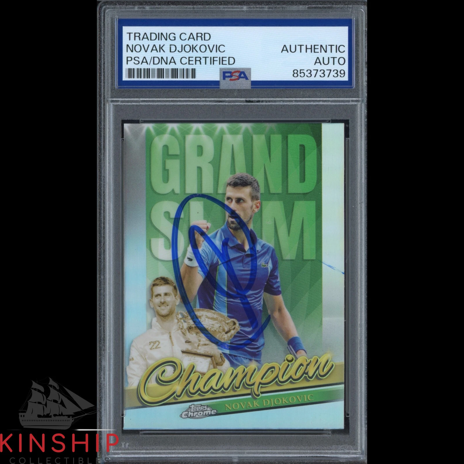 Novak Djokovic signed 2024 Topps Chrome Card PSA DNA Slabbed Tennis Auto C3591