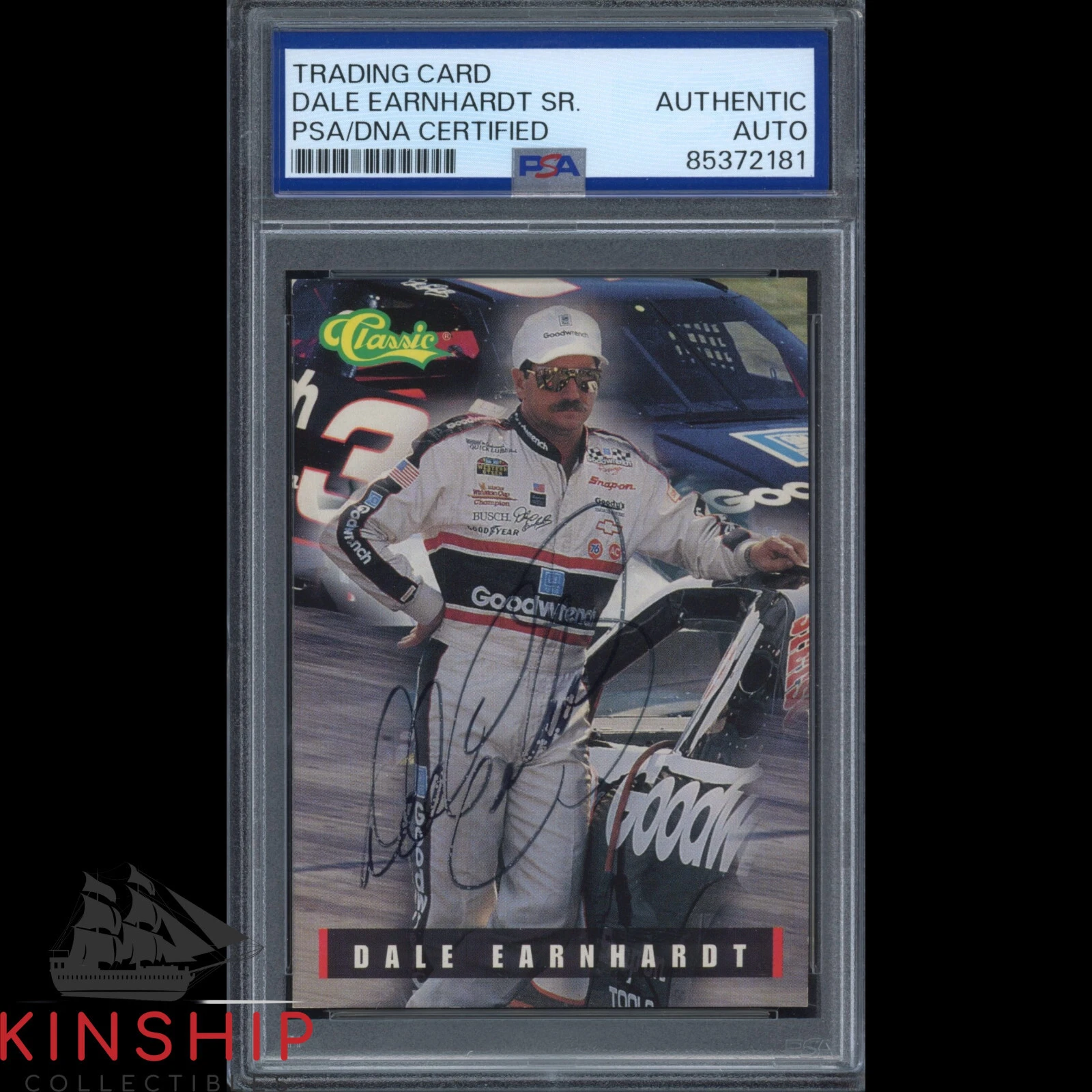 Dale Earnhardt Sr signed 1995 Classic Card PSA DNA Slab NASCAR Auto C3575