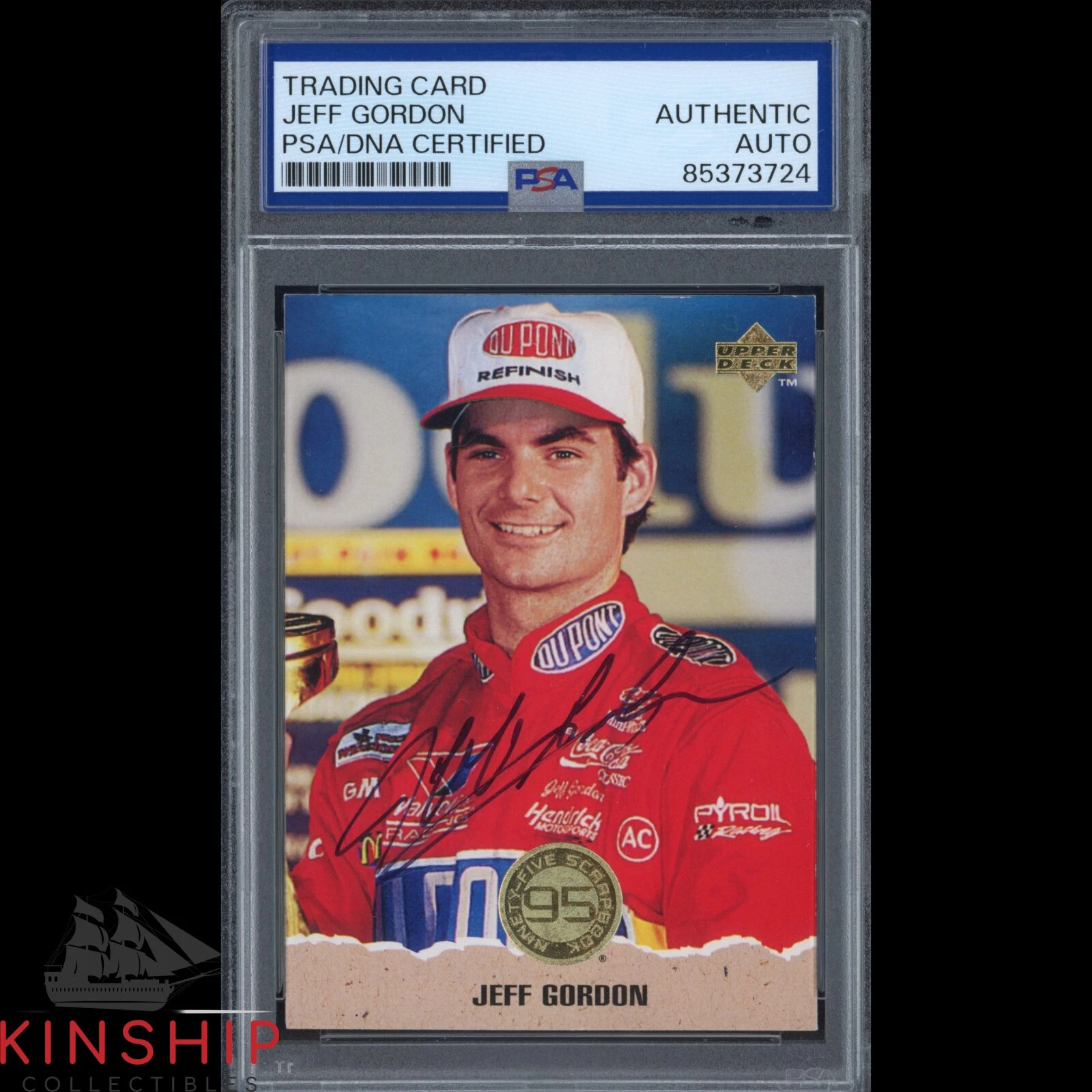 Jeff Gordon signed 1996 Upper Deck Trading Card PSA DNA Slab NASCAR Auto C3612