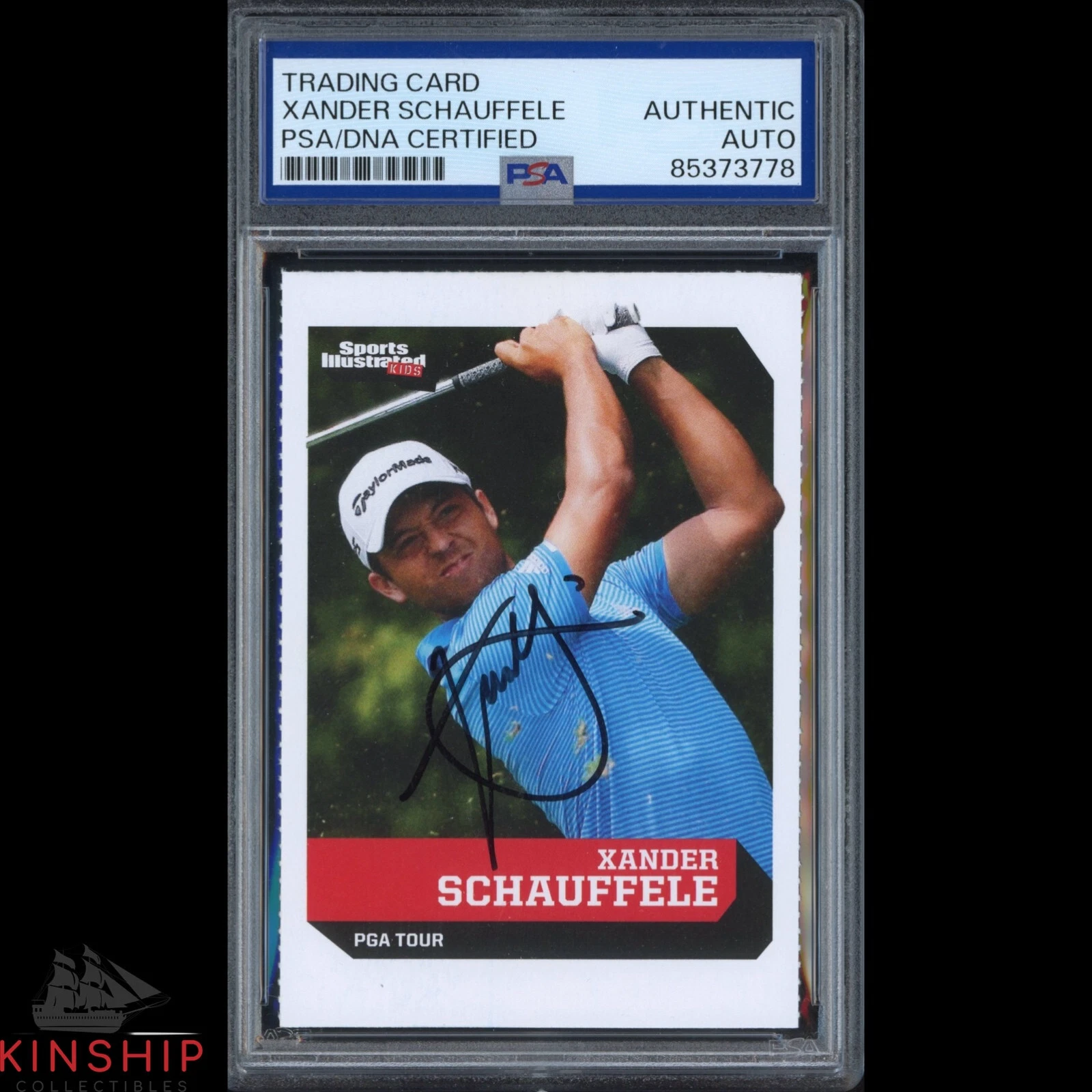Xander Schauffele signed 2017 SI for Kids Rookie Card PSA DNA Masters Auto C3710