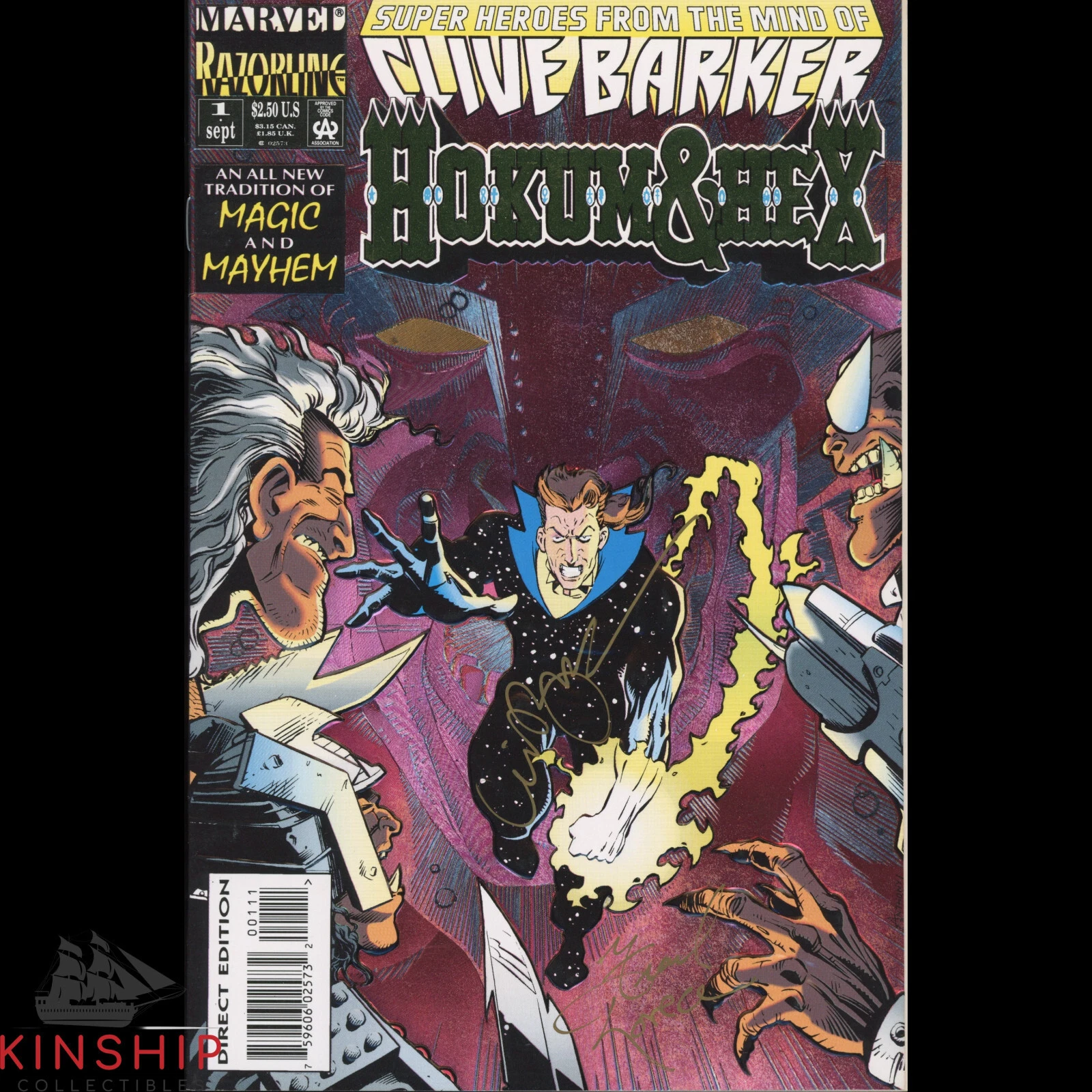 Clive Barker signed Hokum & Hex Comic Book JSA COA Rare Auto E267