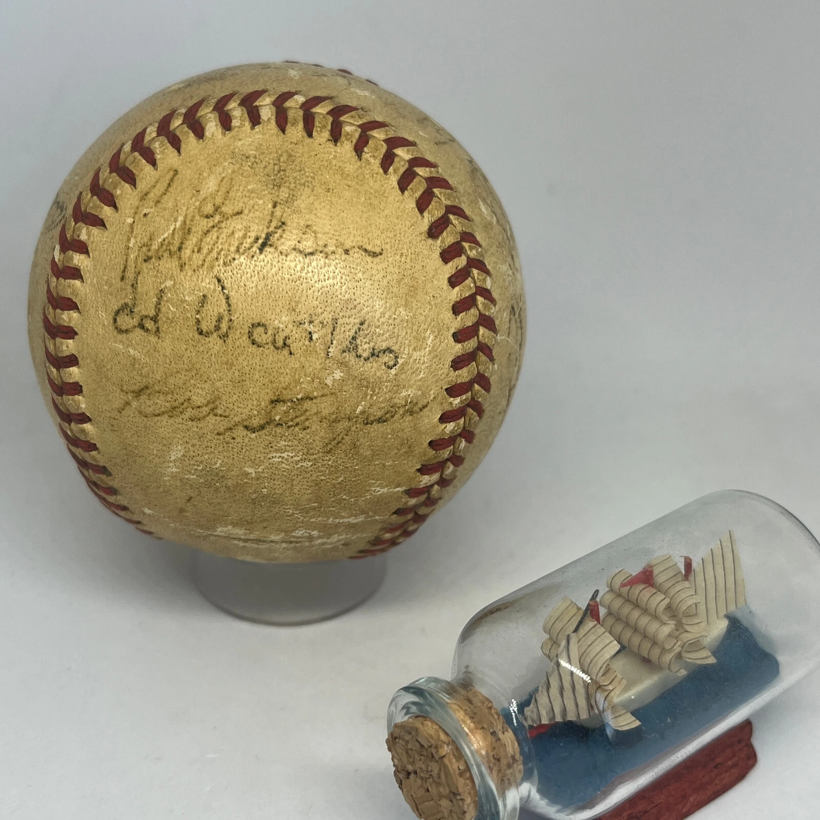 1947 CHICAGO CUBS SIGNED BASEBALL JSA LOA EDDIE WAITKUS AUTO STAN HACK ETC A3539 COLLECTIBLE MEMORABILIA