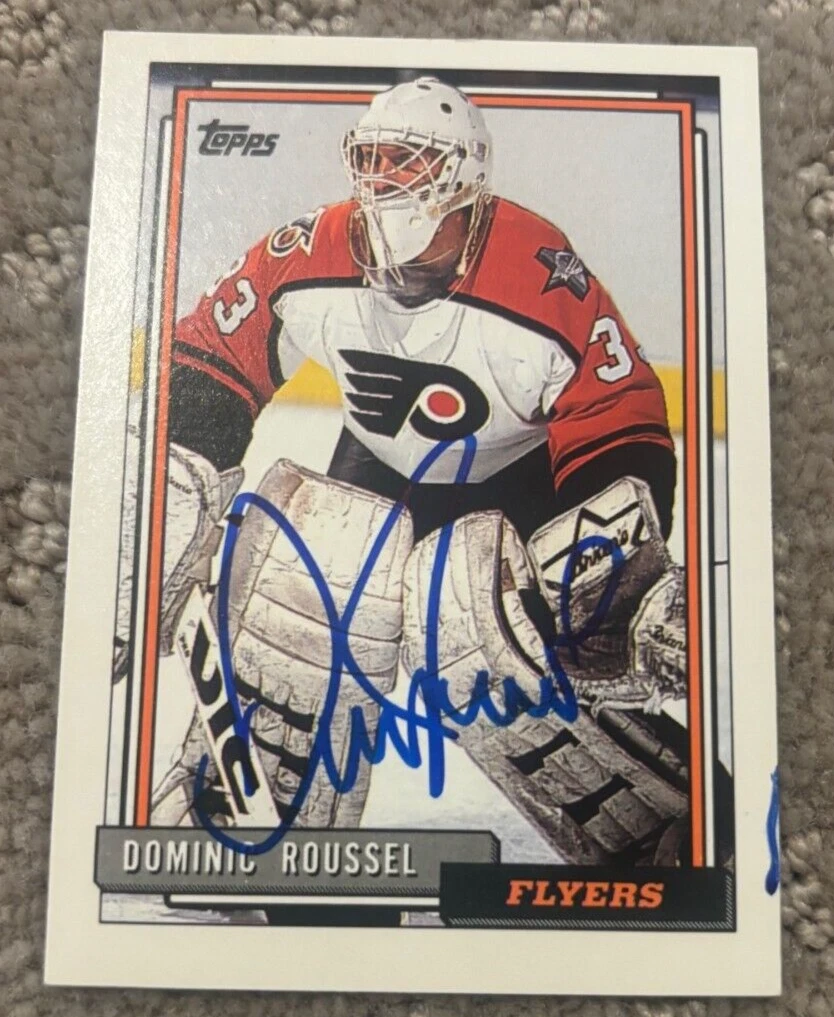 1992-93 Topps #213 Dominic Roussel signed autographed Philadelphia Flyers card