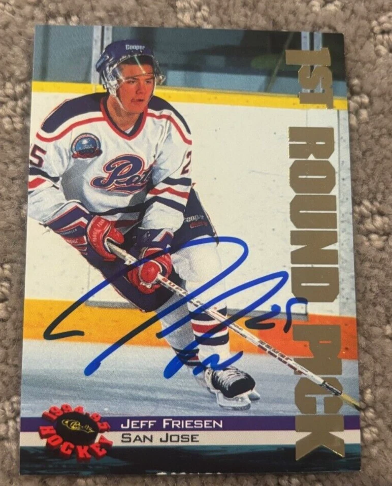 1994-95 Classic Gold Jeff Friesen #10 signed autographed card San Jose Sharks