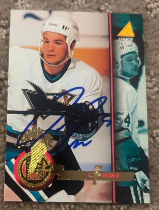 1994-95 Pinnacle #252 Jeff Friesen signed autographed card San Jose Sharks