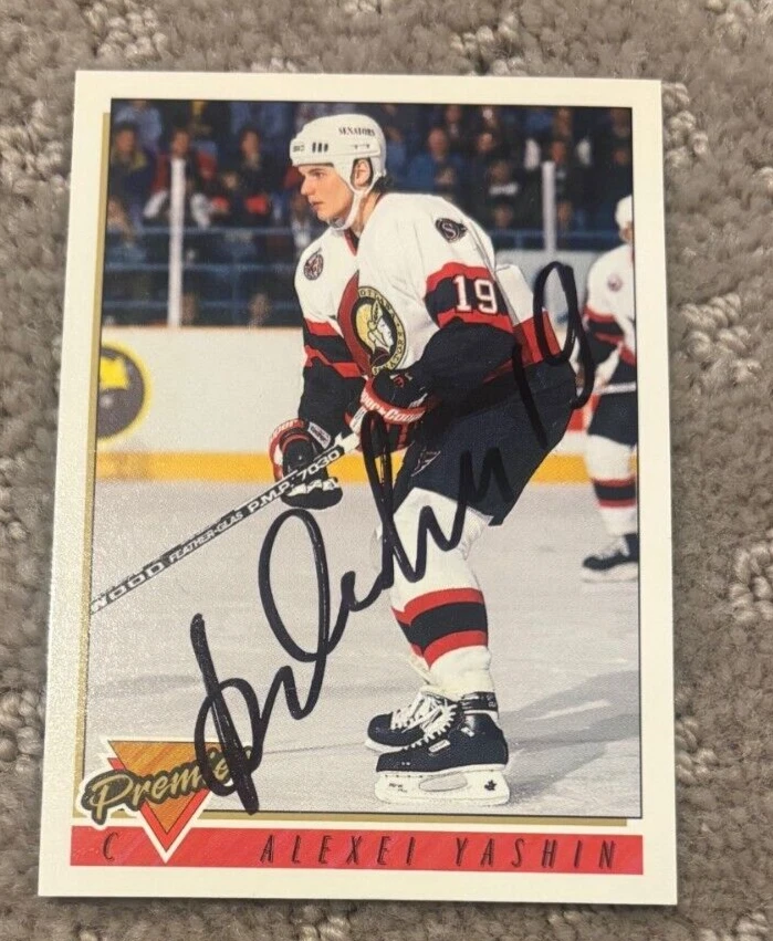 1993-94 Topps Premier Alexei Yashin signed autographed card Ottawa Senators #317